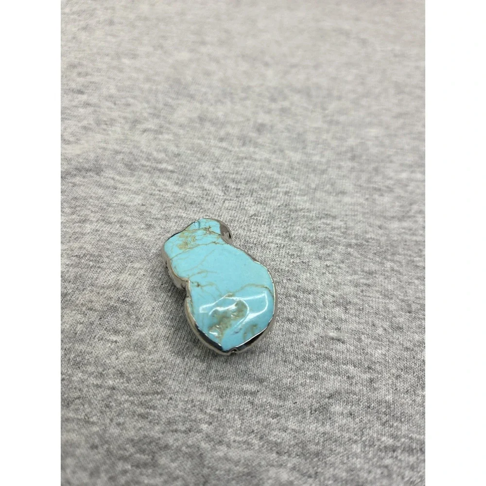 Vintage Kingman Slab Turquoise Womens Belt Buckle Pendant Necklace Dual Use